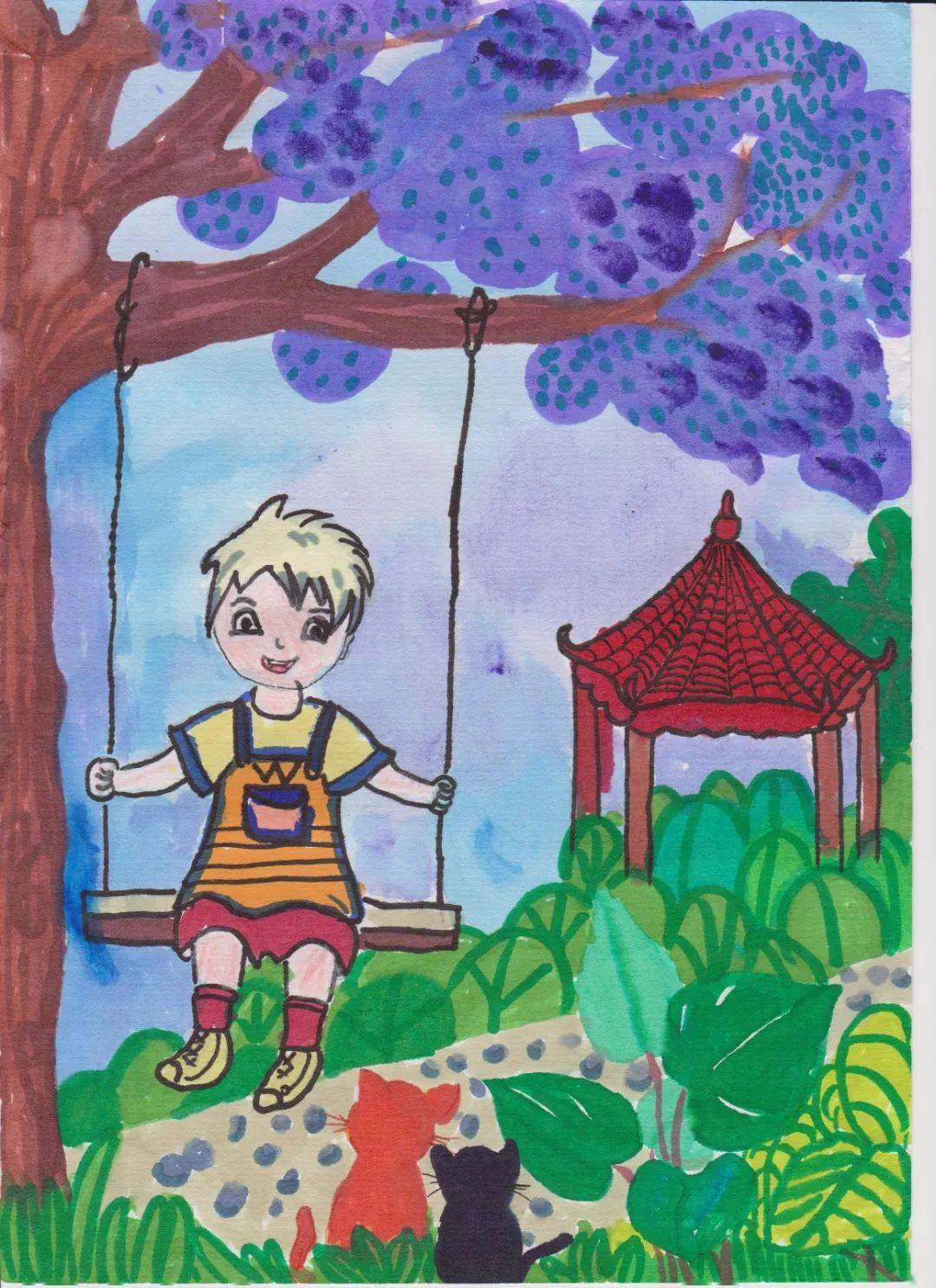 幼儿园创意画我的童年图片