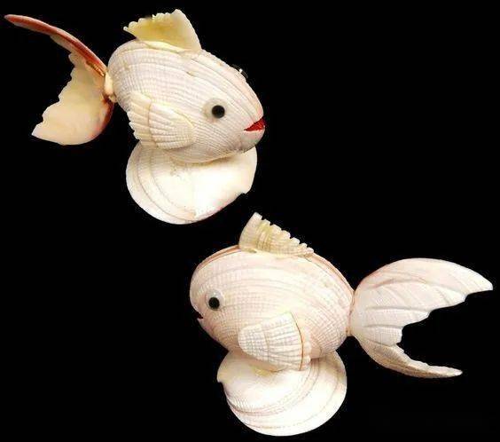 除了小动物,把贝壳有序地排列起来就能拼出花.