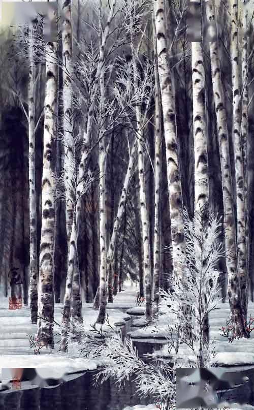 陈宇飞冰雪山水画中的佼佼者