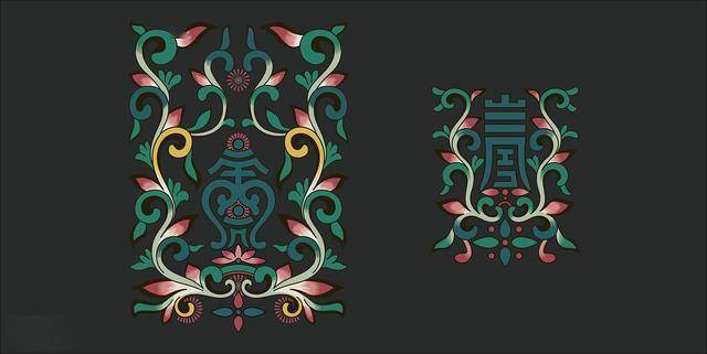 美妙的传统纹样色彩搭配散发着传统与现代之美