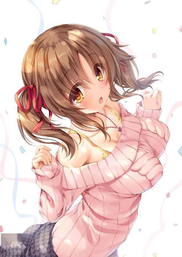 看起来好柔软棕发双马尾少女