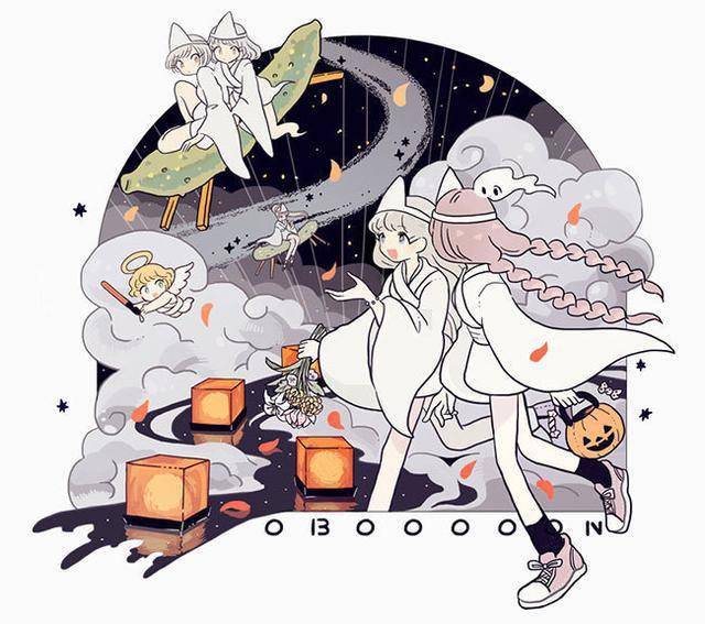 超可爱的日系风少女插画