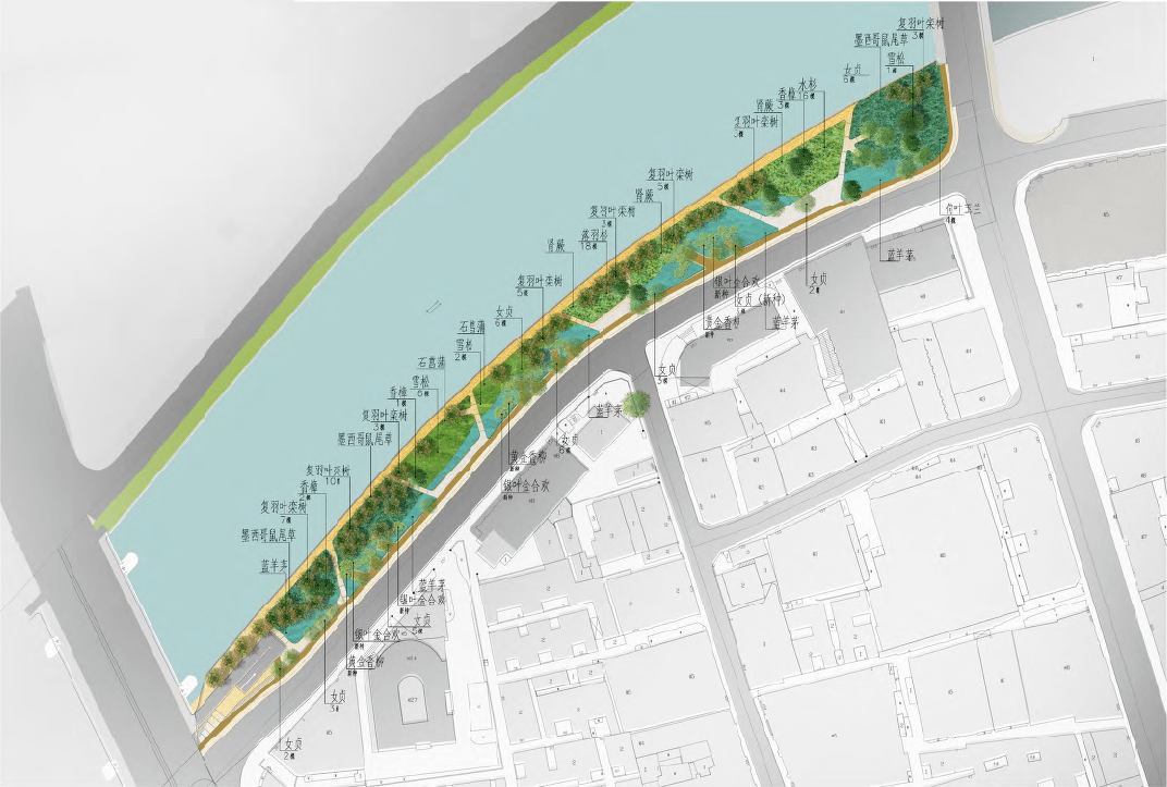 平面图西二段效果图未来,通过对现有景观的梳理和改造提升,整个苏州河