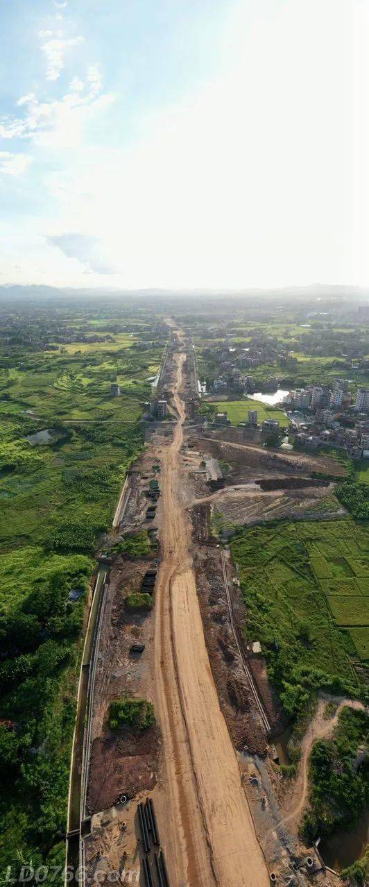 航拍建設中的羅定環市南路,帶你看最新進展和沿途風景