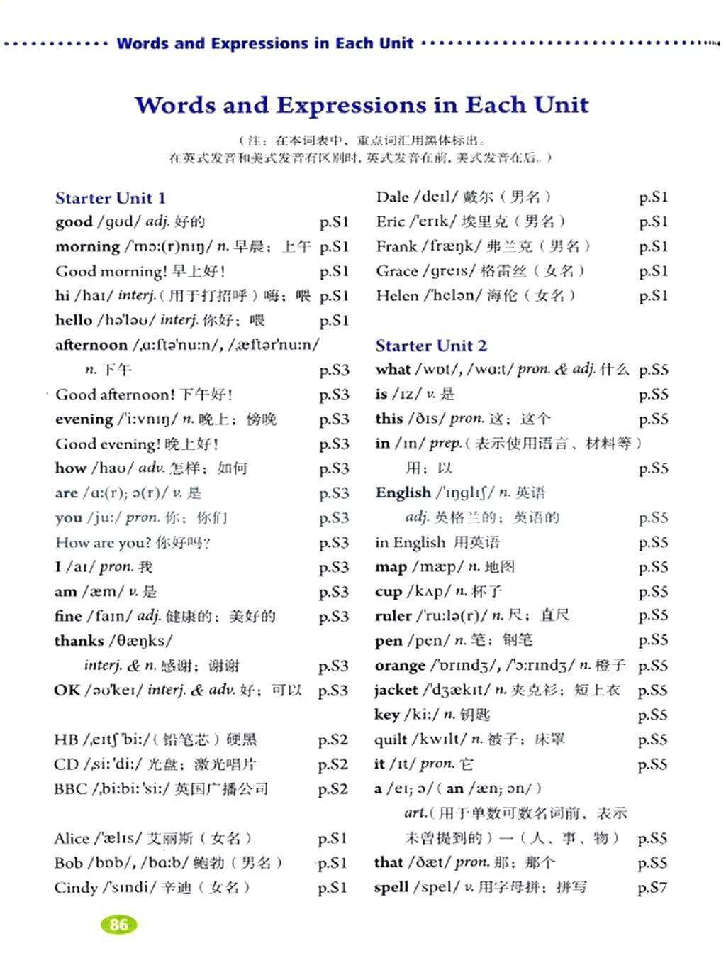 部编人教版英语七年级上册电子课本