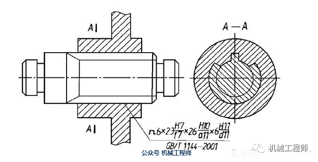 【機械製圖】鍵 的表達方法_畫法