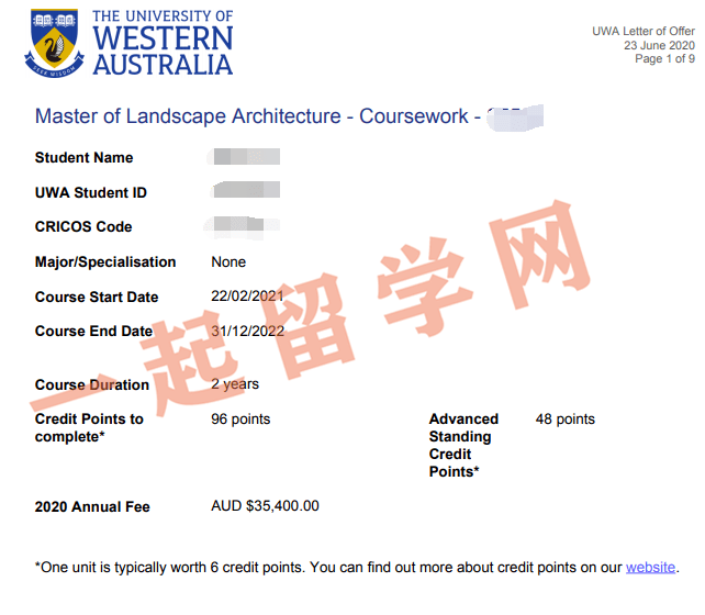 offer来了西澳大学景观设计专业offer一枚
