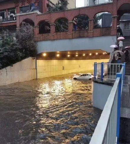 重庆大暴雨突袭!多地开启 "看海" 模式!一女司机轿车被淹