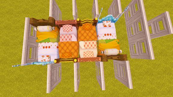 迷你世界:七彩床制作教学,这样的床睡起来安全感十足!