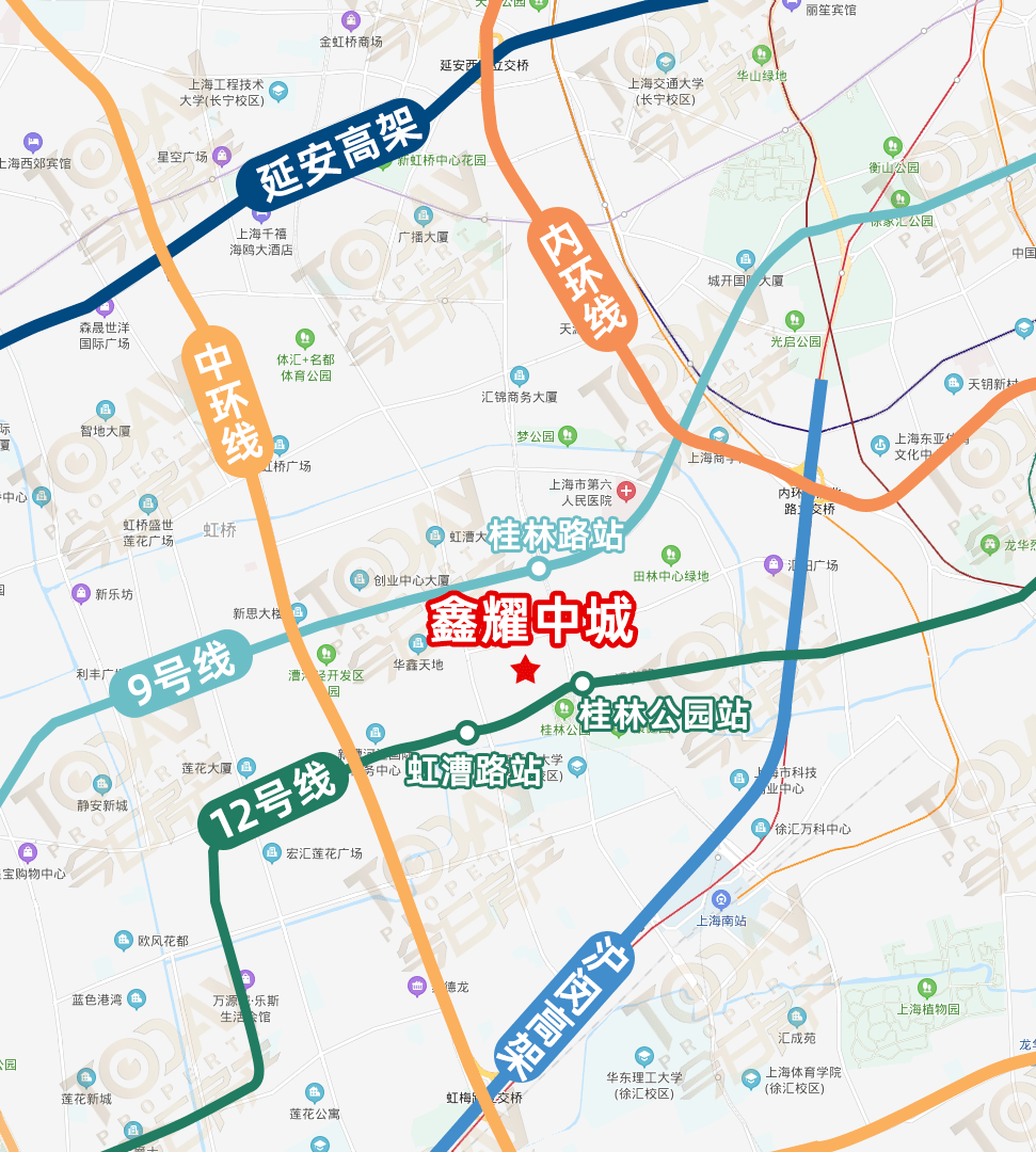 可依託內環和中環兩條快速路區域示意圖距離虹橋樞紐約8