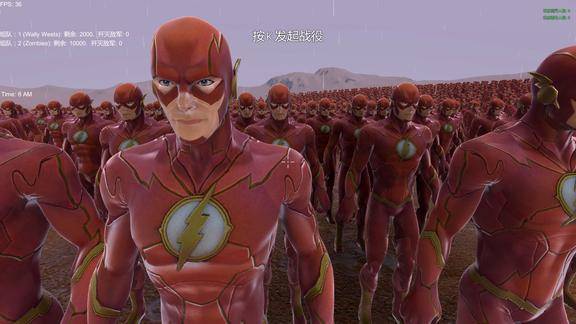 史诗战争模拟器闪电侠大战一万只丧尸丧尸是被撞死的