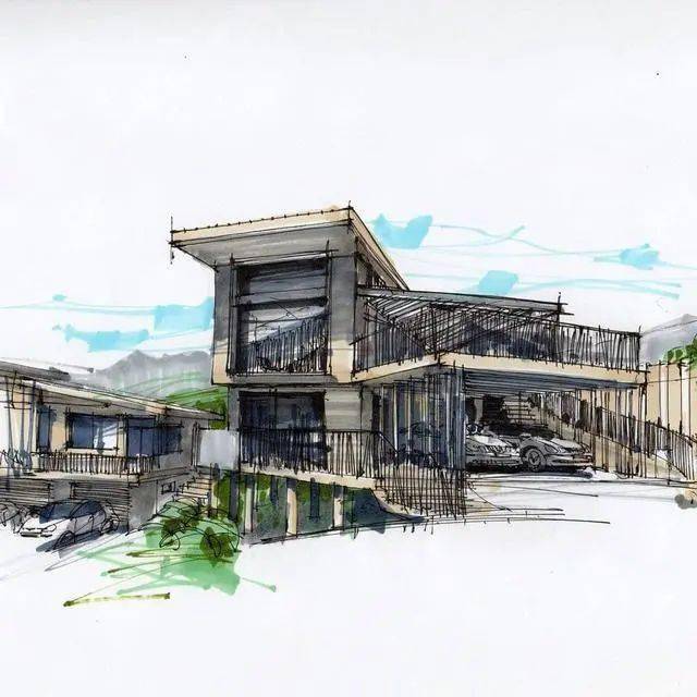 马克笔建筑景观手绘效果图 快速表现效果 甲方爸爸来了