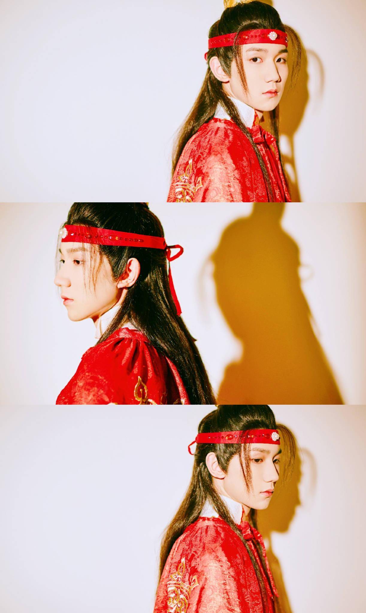 王源古装神级cos来袭 红衣发带温润如玉