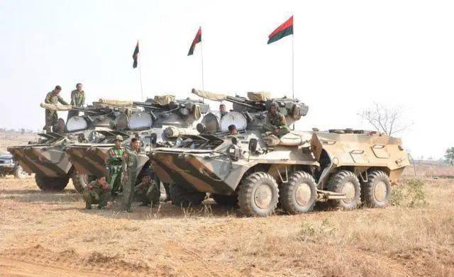 缅甸陆军的乌克兰制btr-3u装甲车