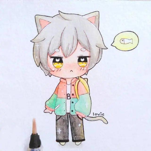 超萌马克笔动漫q版人物手绘 卡哇伊呀