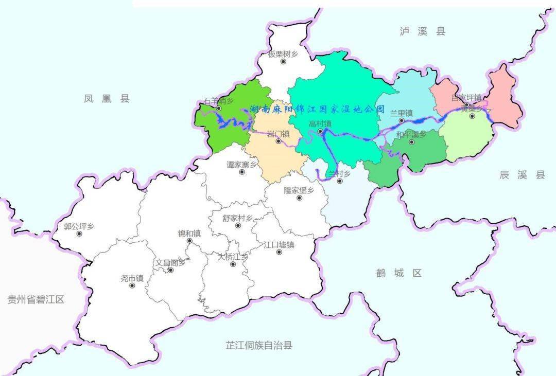 麻阳县地图 乡镇图片