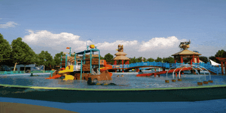 西那母庄水上乐园支付59元门票,免费大巴车接送