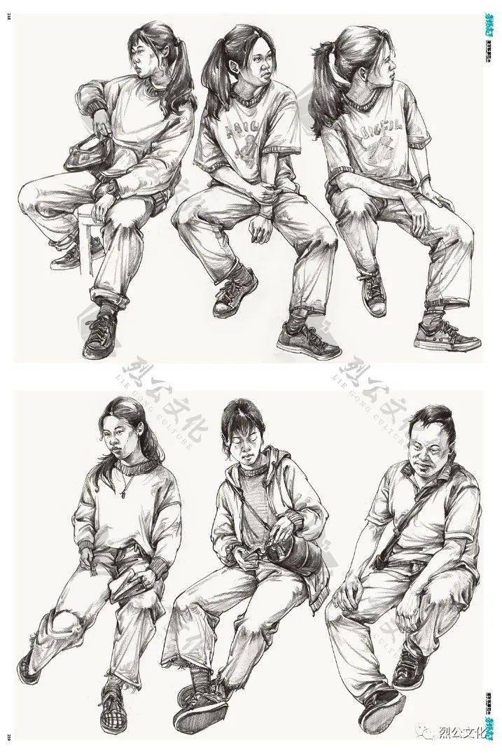 绝对精品考场高手速写临摹范本2000多张精品从单人基础到超级课件里面
