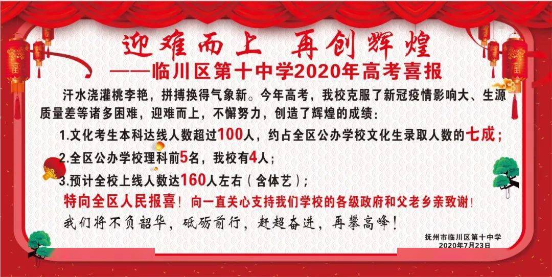 2020年抚州一中临川一中临川二中临川三中临川十中高考喜报