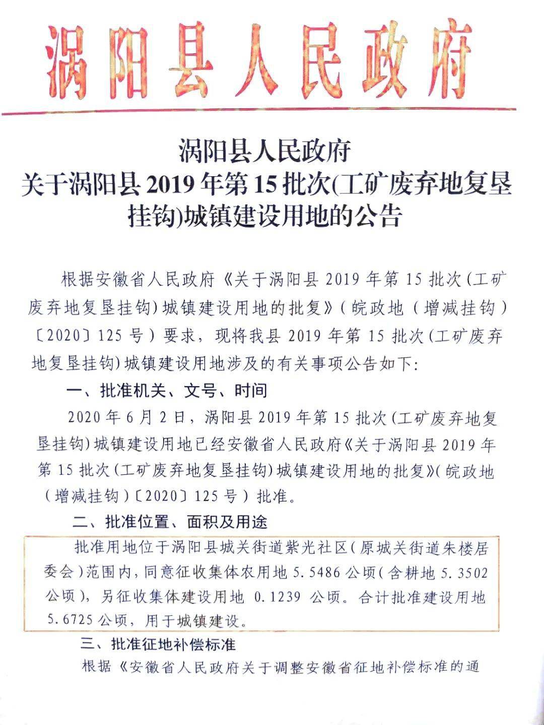 重磅省同意批准涡阳这些地方拟征收用途为