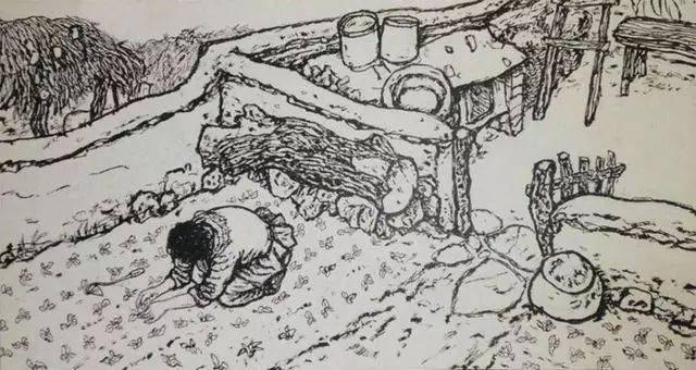 友福还未找到任何猎物,失望至极的他,便随意地靠在旁边一座土堆上休息