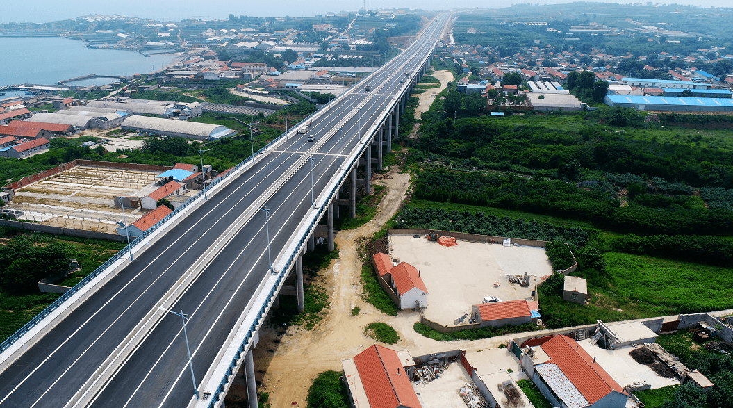 烟台滨海路蓬莱段公路工程最新进展来了