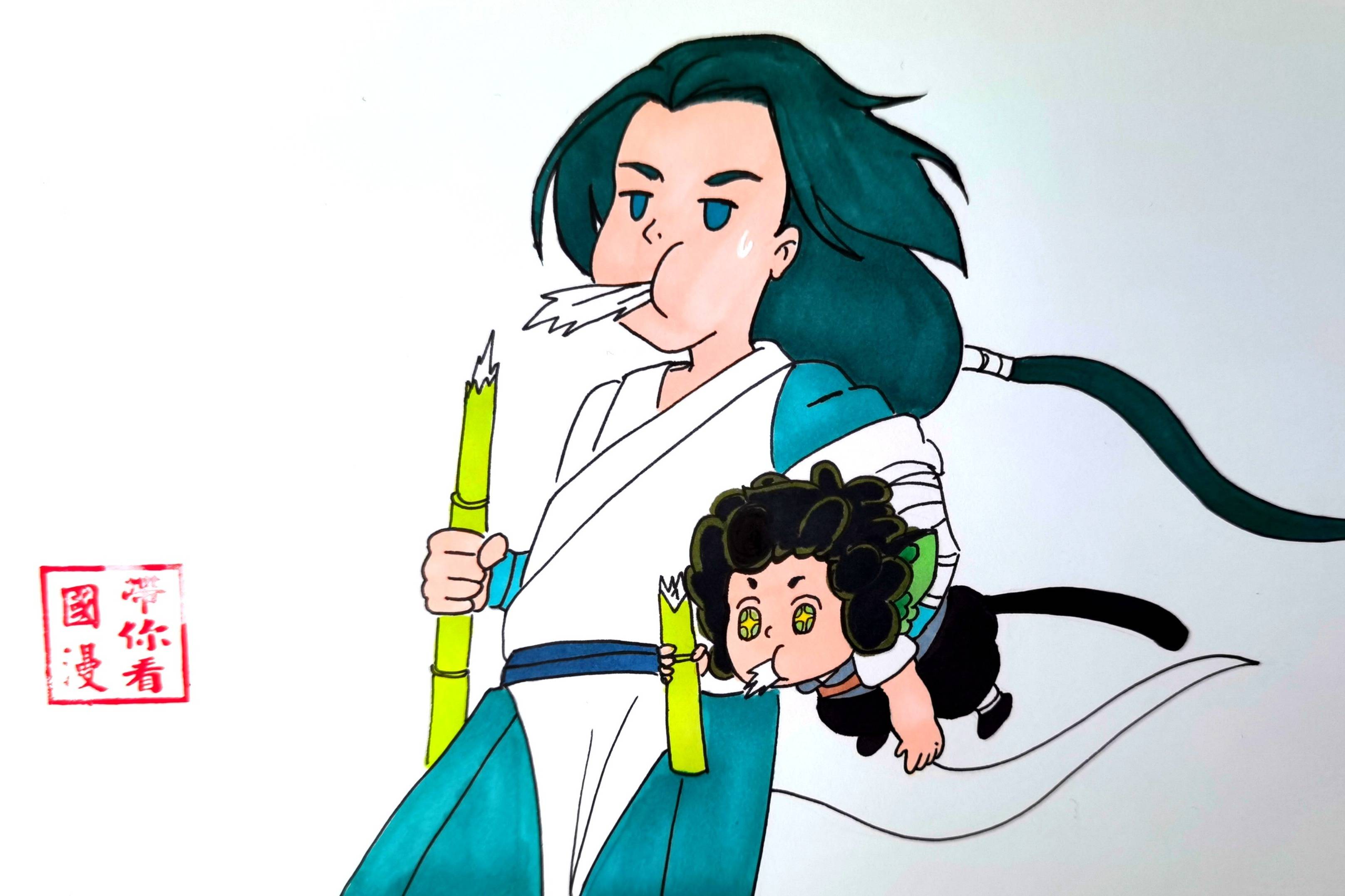 带你看国漫无限带着罗小黑逃跑的样子太可爱了手绘罗小黑战记