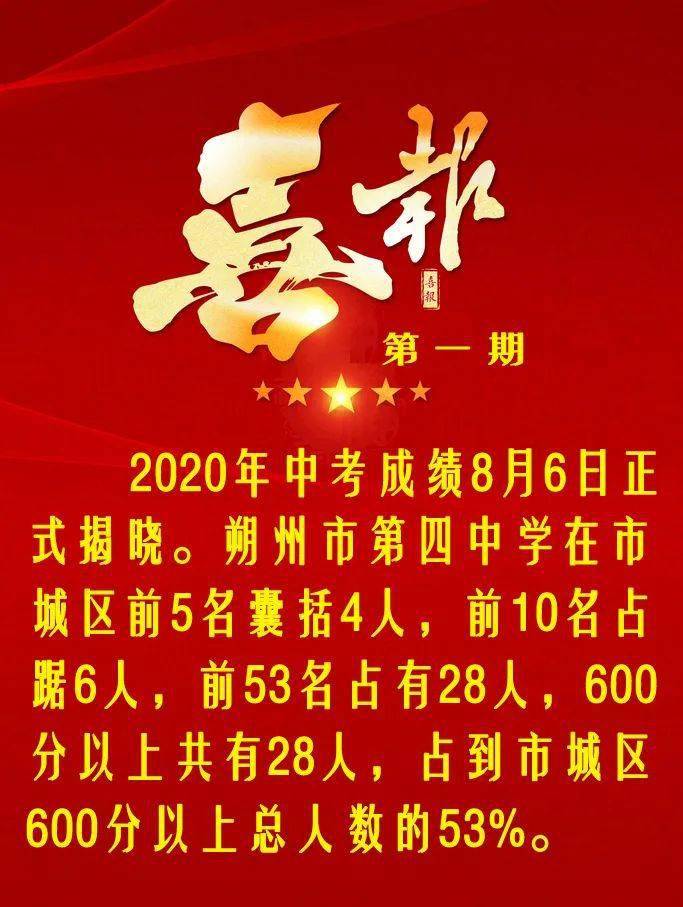 600分以上28人朔州市第四中学中考喜报出炉