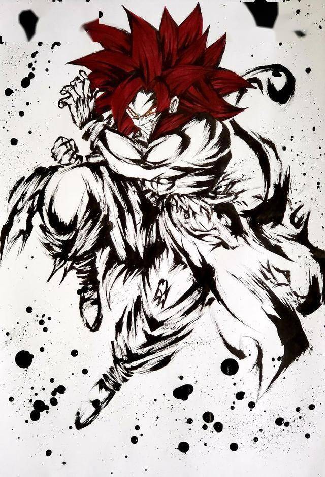 水墨风格龙珠人物插画大家最喜欢哪张