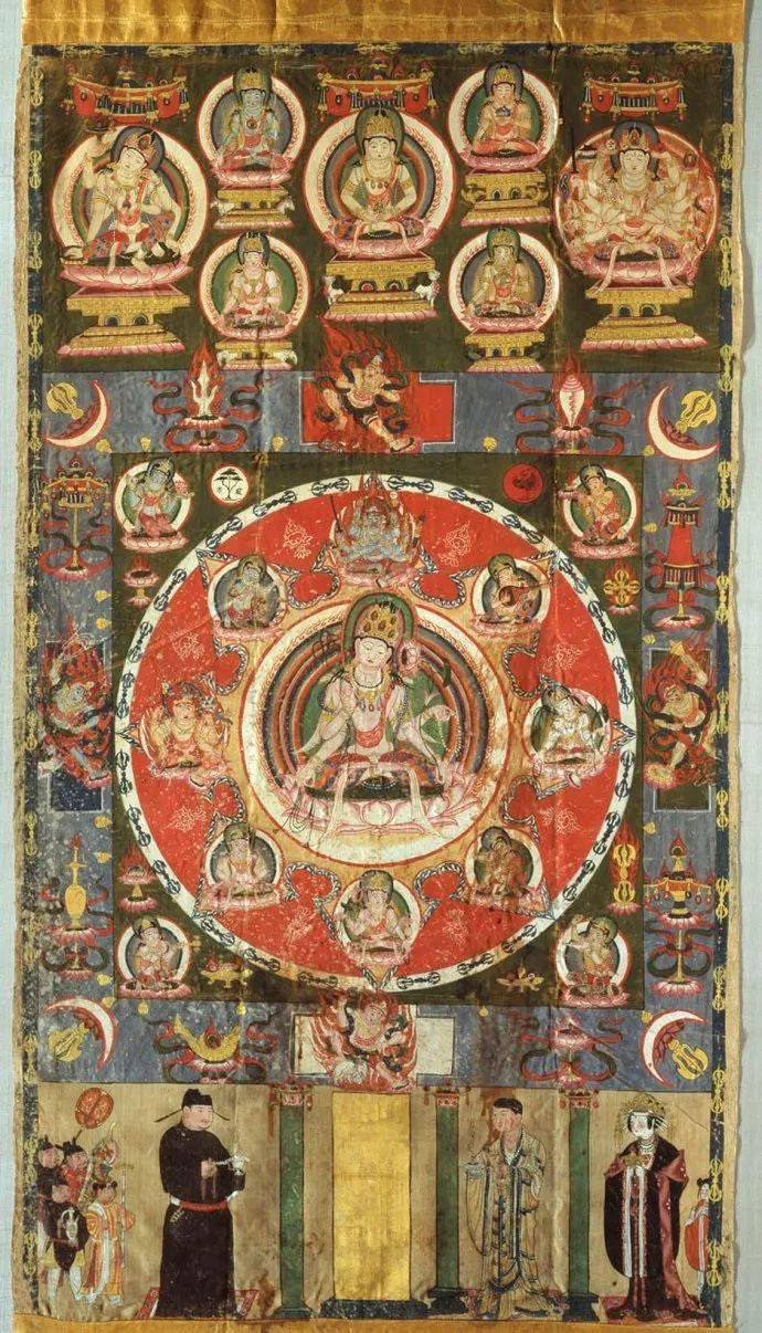 极为殊胜的唐密绢画丨不空罥索观音曼荼罗