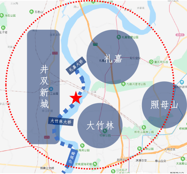 重庆大竹林大桥位置图片