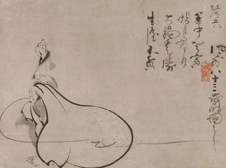 图:风外慧薰《指月布袋图》【有关"指月"】无尽藏尼问六祖惠能:"你连