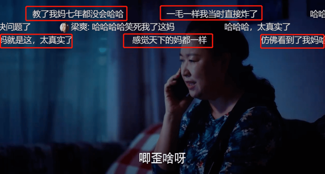 电视剧里,姜小果因为教妈妈用微信暴跳如雷时,弹幕上几乎所有人都在