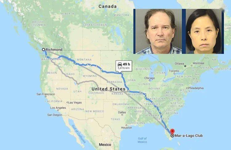 其白人丈夫近日驾车5400多公里,从加拿大bc省列治文出发穿越整个美国