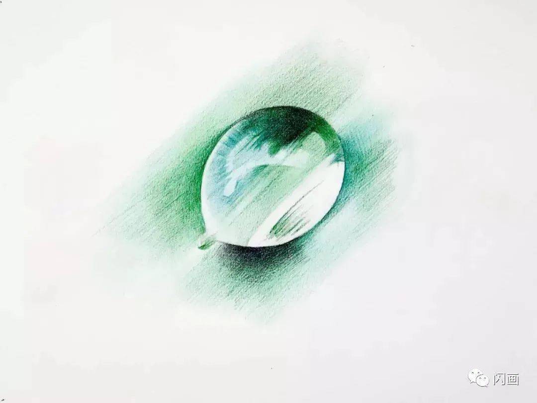 零基础彩铅教程:画一滴晶莹剔透的水珠