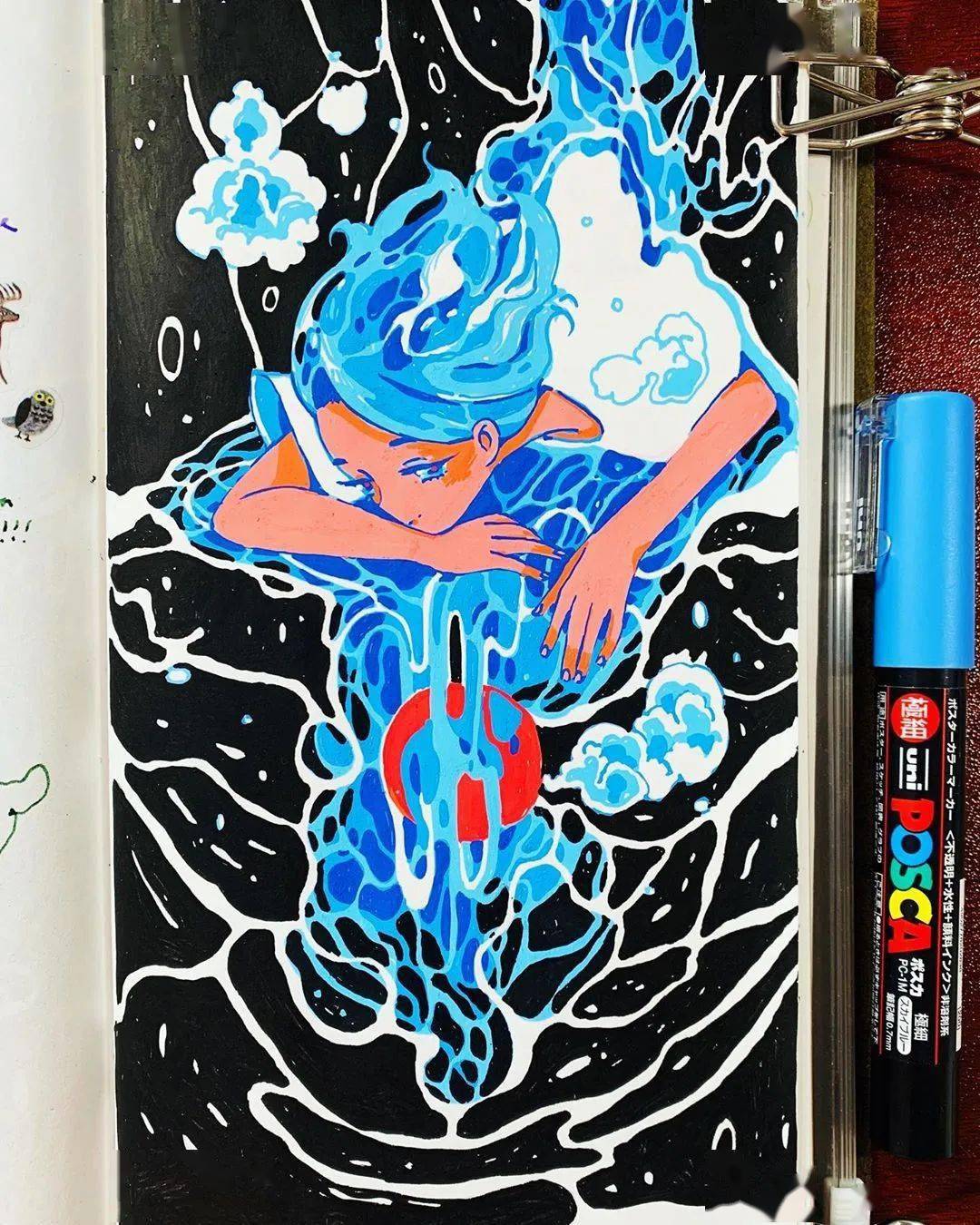 哇马克笔画出水彩般效果装饰感太强了简单又漂亮收藏