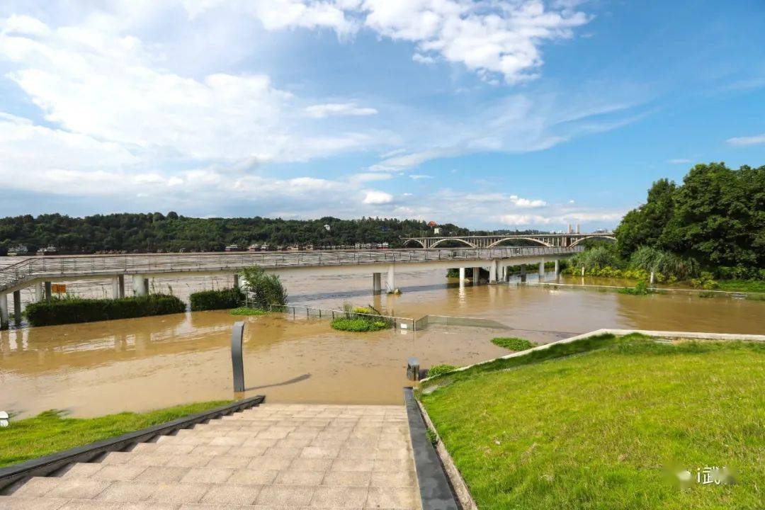 视频嘉陵江洪峰武胜段持续时间较长沿口码头水位上涨45米