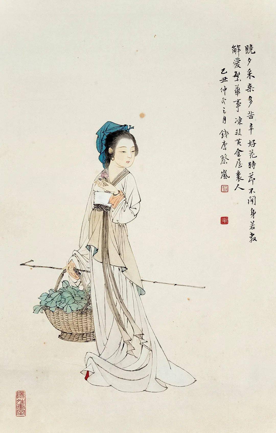 蔡岚的传统仕女画20图这线条实在太迷人