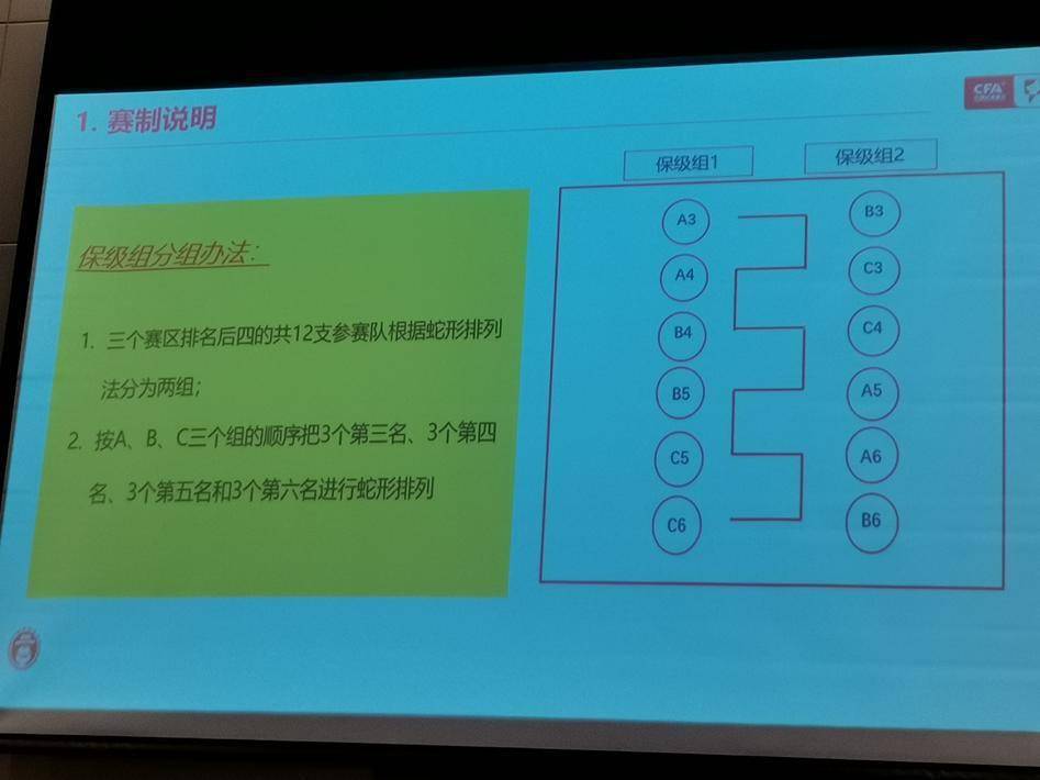 这12支球队将按照蛇形排列,然后分入保级1组和保级2组.