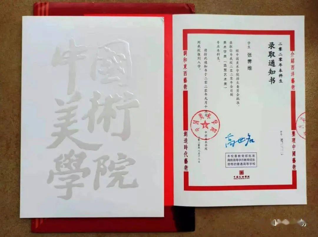 喜报热烈祝贺如皋张霁维被中国美术学院录取