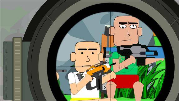 搞笑动画八倍镜狙见谁打谁楞子救人险被害量子特攻超能时刻