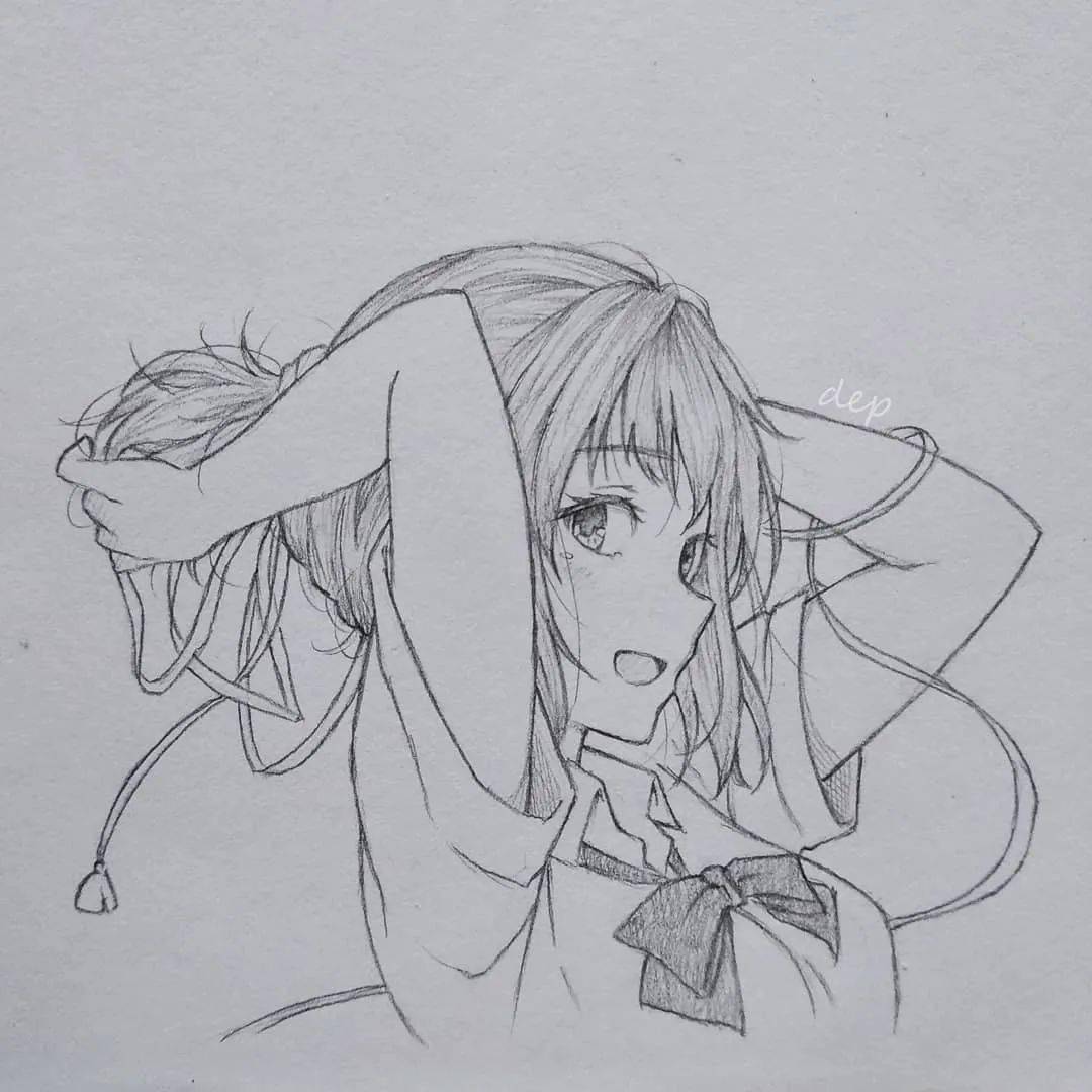 线条感非常漂亮的动漫线稿手绘素材