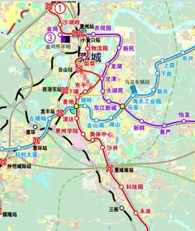 惠州地铁1号线满足惠城,惠南与惠阳