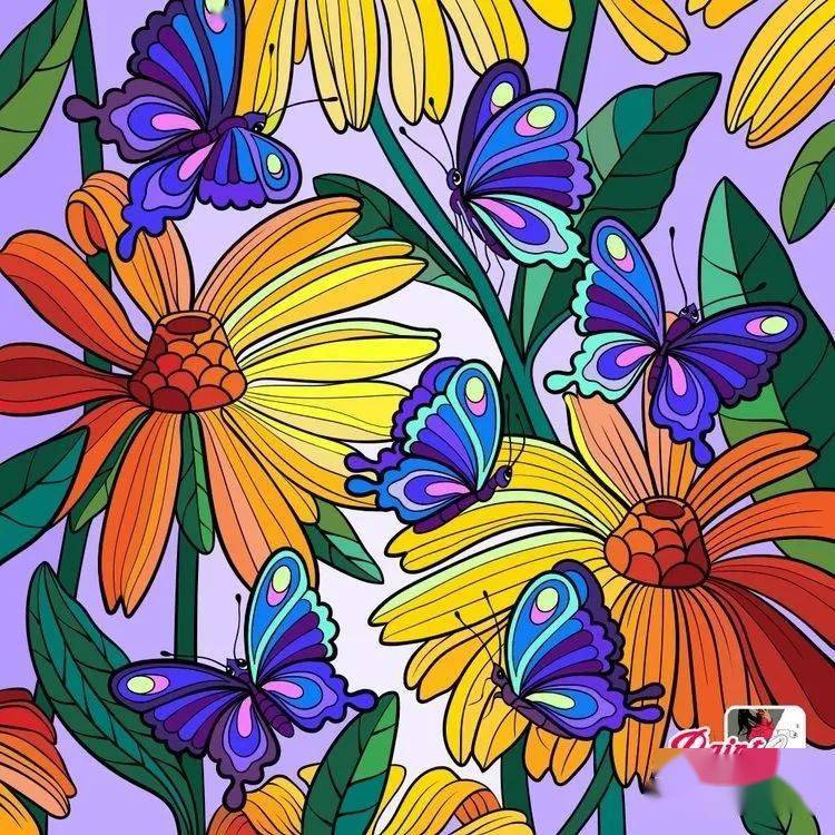 花卉纹样设计 彩色图片
