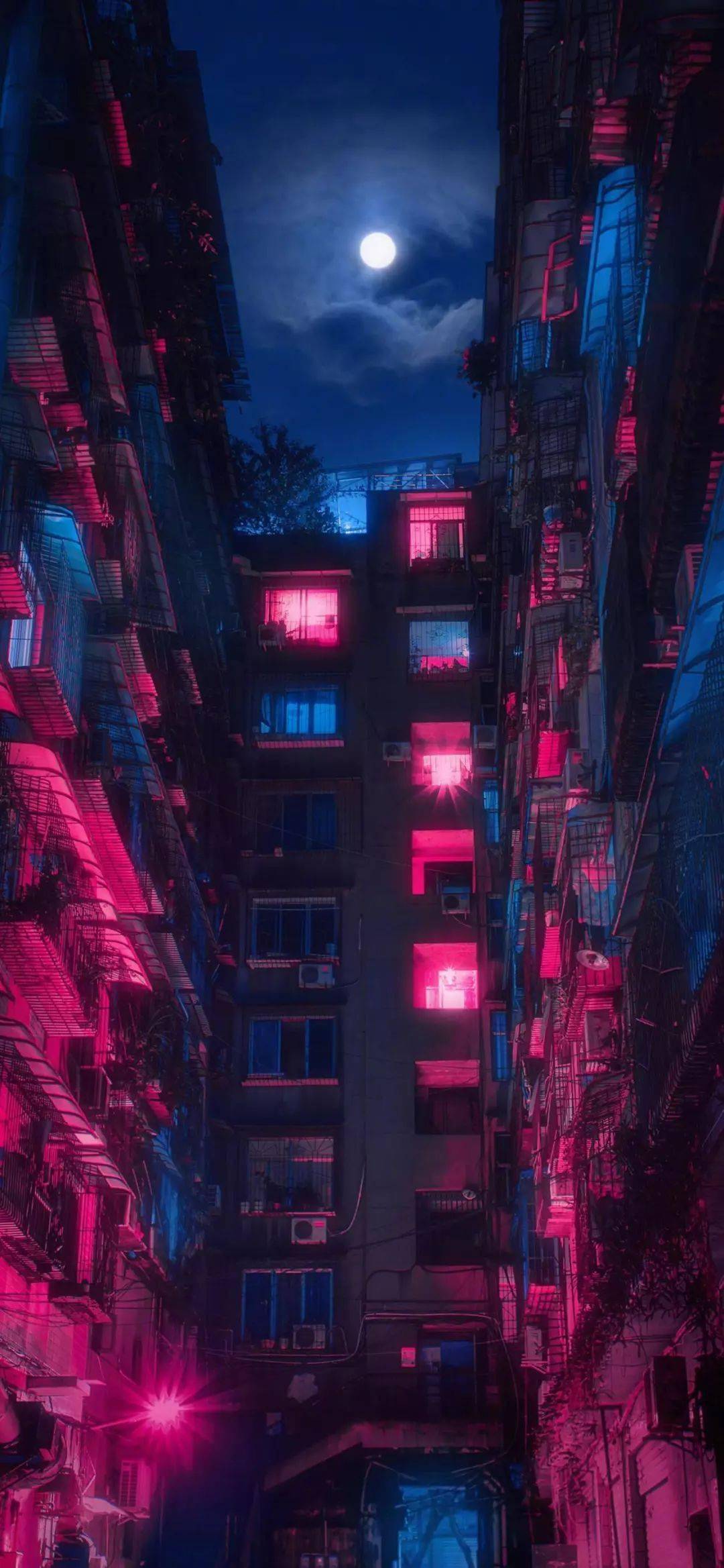 酷炫夜景的微信聊天壁纸