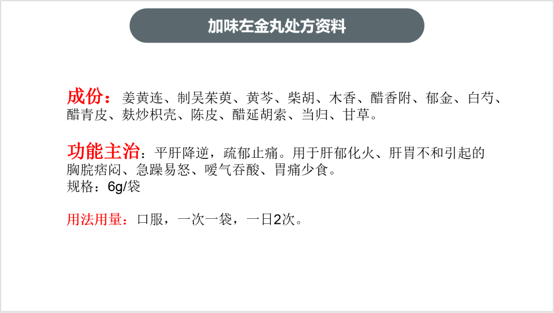 600年经典名方加味左金丸