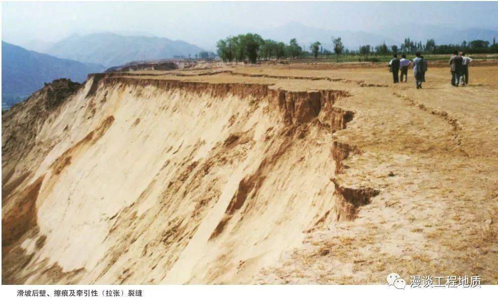 宽大的台面叫做滑坡平台,有时该平台具向山缓倾反向坡,叫做反坡平台