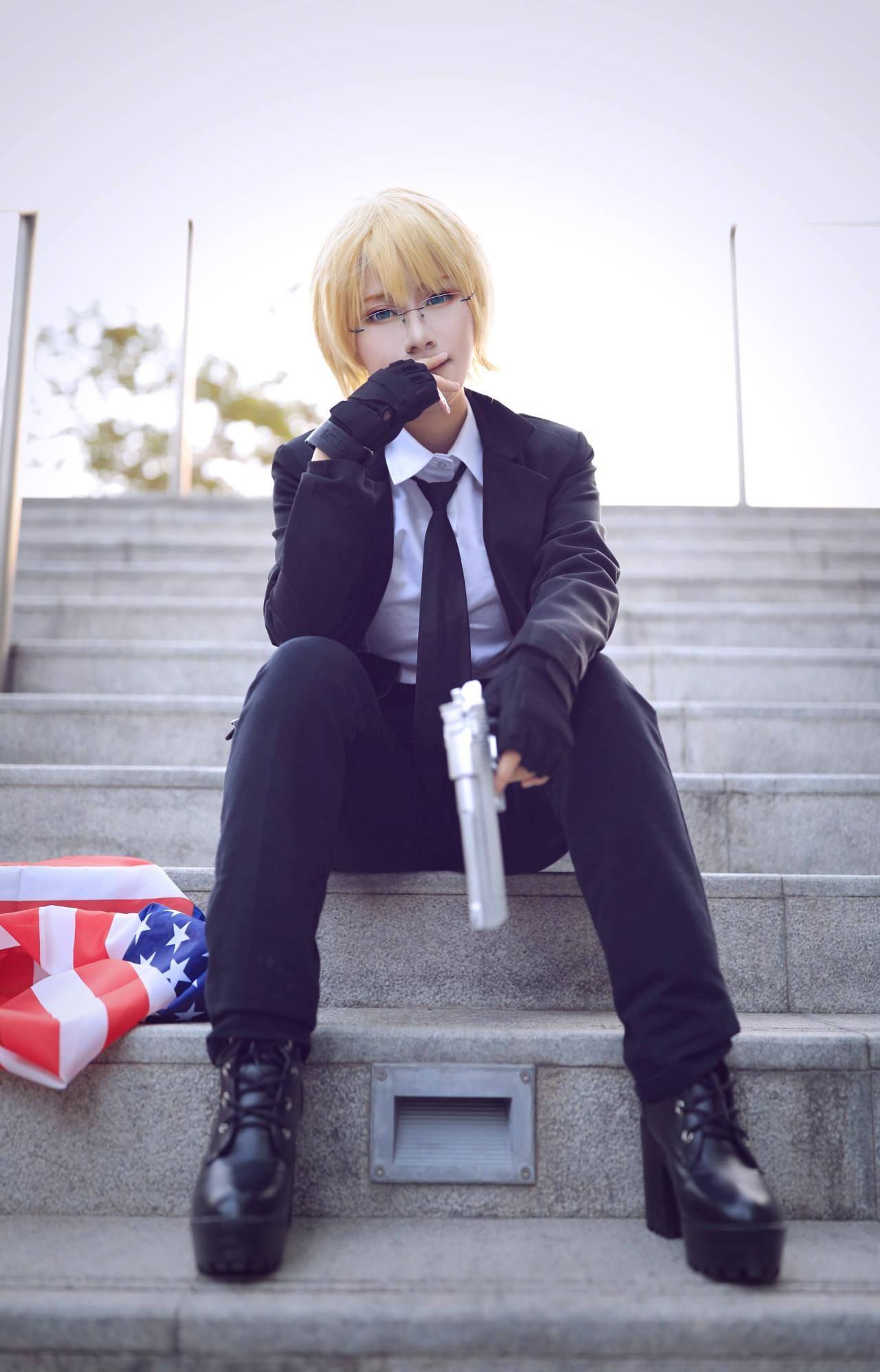 黑塔利亚阿尔弗雷德 西装cosplay