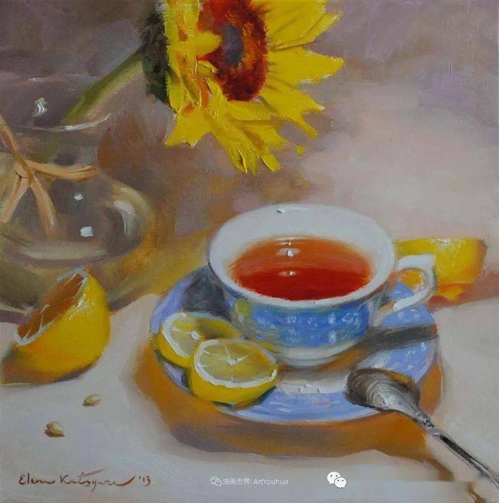 俄罗斯女画家埃琳娜卡特修拉静物油画作品赏析