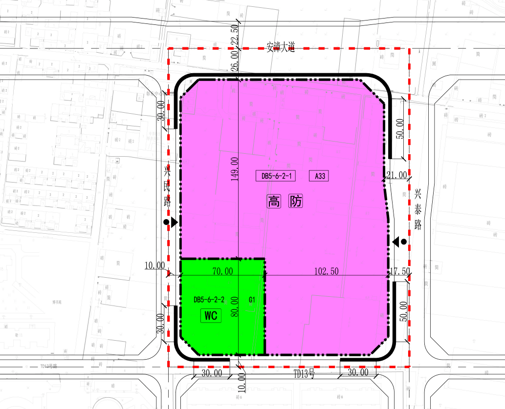 规划地块位于安阳市北关区,安漳大道与兴民路交叉口东南,规划总用地5.